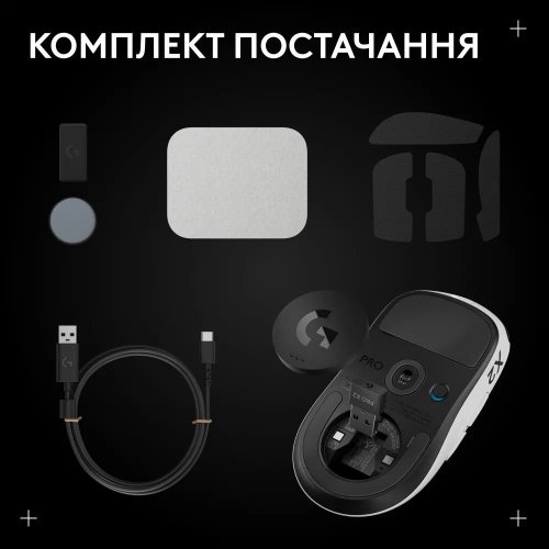 Уценка мышка Logitech G Pro X2 Superstrike Lightspeed Wireless (910-007776) White/Black (Вскрытая упаковка, 889013) купить в Украине: Киев, Днепр, Харьков, Одесса  | Низкая цена, отзывы, характеристики от TELEMART фото