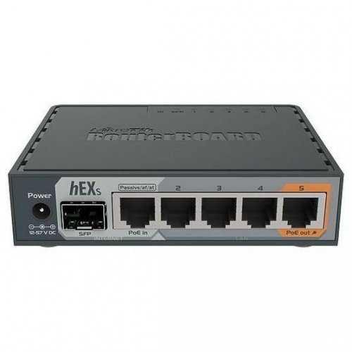 Уцінка wi-fi роутер Mikrotik hEX S (RB760iGS) (Розкрита упаковка, 889039) купити в Україні: Київ, Львів, Хмельницький, Тернопіль, Івано-Франківськ | Низька ціна, відгуки, характеристики від TELEMART фото