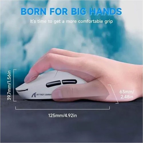 Мышка Attack Shark X8 Plus Wireless (AS-6972792471754-W) White (Восстановлено продавцом, 889058) купить в Украине: Киев, Днепр, Харьков, Одесса  | Низкая цена, отзывы, характеристики от TELEMART фото