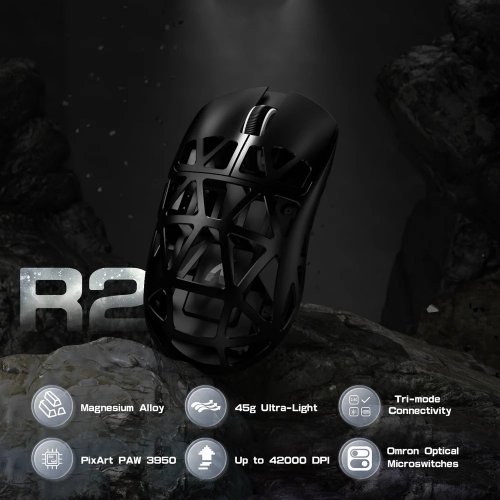 Мышка Attack Shark R2 Magnesium Alloy 8K (AS-6972792470375-B) Black (Восстановлено продавцом, 889061) купить в Украине: Киев, Днепр, Харьков, Одесса  | Низкая цена, отзывы, характеристики от TELEMART фото