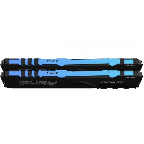 ОЗП Kingston DDR4 16GB (2x8GB) 3200Mhz FURY Beast RGB Black (KF432C16BBAK2/16) (Відновлено продавцем, 889115) купити в Україні: Київ, Львів, Хмельницький, Тернопіль, Івано-Франківськ | Перевірка сумісності, низька ціна, відгуки, характеристики від TELEMART фото