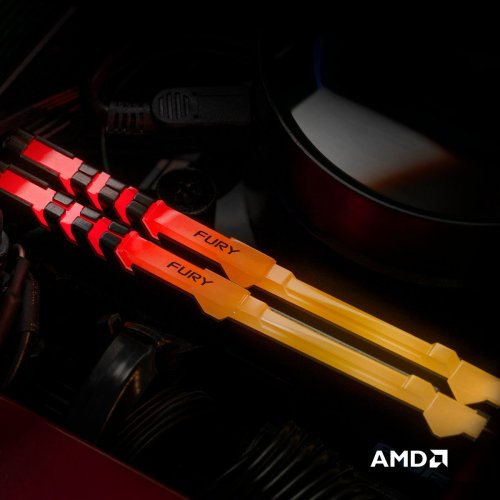 ОЗП Kingston DDR4 16GB (2x8GB) 3200Mhz FURY Beast RGB Black (KF432C16BBAK2/16) (Відновлено продавцем, 889115) купити в Україні: Київ, Львів, Хмельницький, Тернопіль, Івано-Франківськ | Перевірка сумісності, низька ціна, відгуки, характеристики від TELEMART фото