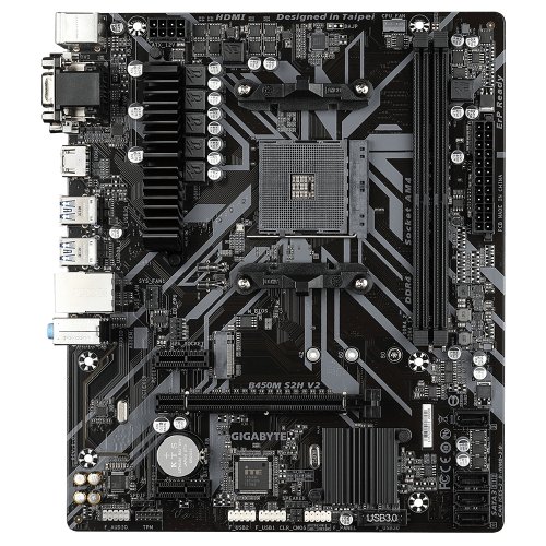 Материнская плата Gigabyte B450M S2H V2 (sAM4, AMD B450) (Восстановлено продавцом, 889125) купить в Украине: Киев, Днепр, Харьков, Одесса  | Проверка совместимости, низкая цена, отзывы, характеристики от TELEMART фото