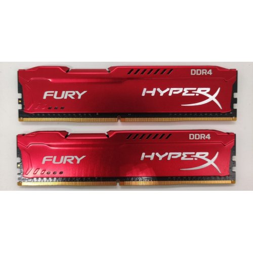 Озп Kingston DDR4 16GB (2x8GB) 3200Mhz HyperX Fury Red (HX432C18FR2K2/16) (Відновлено продавцем, 889176) купити в Україні: Київ, Львів, Хмельницький, Тернопіль, Івано-Франківськ | Перевірка сумісності, низька ціна, відгуки, характеристики від TELEMART фото
