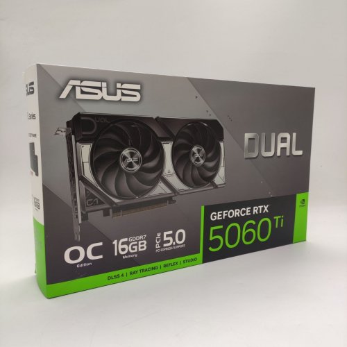 Відеокарта Asus Dual GeForce RTX 5060 Ti OC 16384MB (DUAL-RTX5060TI-O16G) (Відновлено продавцем, 889203) купити в Україні: Київ, Львів, Хмельницький, Тернопіль, Івано-Франківськ | Перевірка сумісності, низька ціна, відгуки, характеристики від TELEMART фото