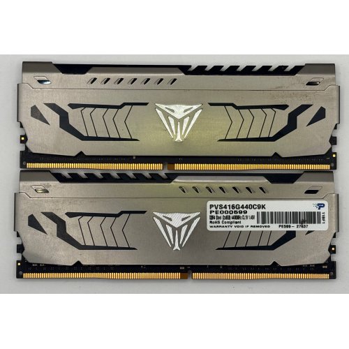 Озп Patriot DDR4 16GB (2x8GB) 4400Mhz Viper Steel (PVS416G440C9K) (Відновлено продавцем, 889298) купити в Україні: Київ, Львів, Хмельницький, Тернопіль, Івано-Франківськ | Перевірка сумісності, низька ціна, відгуки, характеристики від TELEMART фото