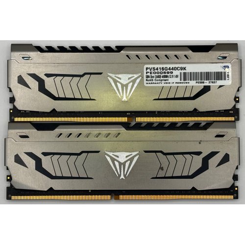 Озп Patriot DDR4 16GB (2x8GB) 4400Mhz Viper Steel (PVS416G440C9K) (Відновлено продавцем, 889298) купити в Україні: Київ, Львів, Хмельницький, Тернопіль, Івано-Франківськ | Перевірка сумісності, низька ціна, відгуки, характеристики від TELEMART фото