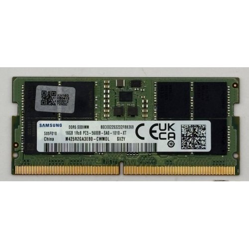 Озп Samsung SODIMM DDR5 16GB 5600Mhz (M425R2GA3EB0-CWM) (Відновлено продавцем, 889300) купити в Україні: Київ, Львів, Хмельницький, Тернопіль, Івано-Франківськ | Перевірка сумісності, низька ціна, відгуки, характеристики від TELEMART фото