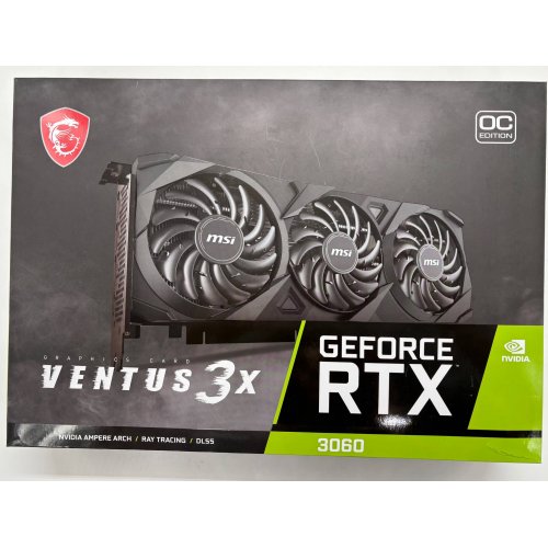 Відеокарта MSI GeForce RTX 3060 VENTUS 3X OC 12288MB (RTX 3060 VENTUS 3X 12G OC) (Відновлено продавцем, 889321) купити в Україні: Київ, Львів, Хмельницький, Тернопіль, Івано-Франківськ | Перевірка сумісності, низька ціна, відгуки, характеристики від TELEMART фото