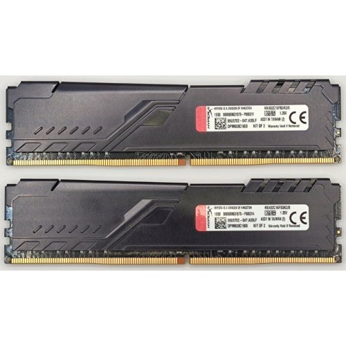 Озп HyperX DDR4 8GB (2x4GB) 3200Mhz Fury Black (HX432C16FB3K2/8) (Відновлено продавцем, 889341) купити в Україні: Київ, Львів, Хмельницький, Тернопіль, Івано-Франківськ | Перевірка сумісності, низька ціна, відгуки, характеристики від TELEMART фото