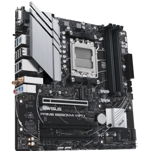 Уцінка материнська плата Asus PRIME B650M-A WIFI II (sAM5, AMD B650) (Розкрита упаковка, 889501) купити в Україні: Київ, Львів, Хмельницький, Тернопіль, Івано-Франківськ | Перевірка сумісності, низька ціна, відгуки, характеристики від TELEMART фото