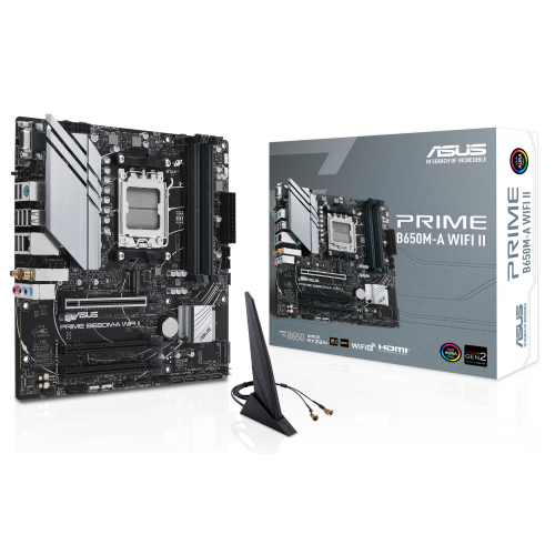 Уцінка материнська плата Asus PRIME B650M-A WIFI II (sAM5, AMD B650) (Розкрита упаковка, 889501) купити в Україні: Київ, Львів, Хмельницький, Тернопіль, Івано-Франківськ | Перевірка сумісності, низька ціна, відгуки, характеристики від TELEMART фото