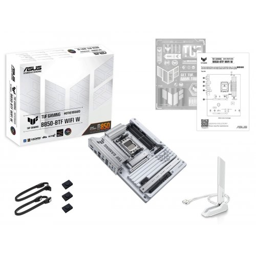 Уцінка материнська плата Asus TUF GAMING B850-BTF WIFI W (sAM5, AMD B850) (Розкрита упаковка, 889506) купити в Україні: Київ, Львів, Хмельницький, Тернопіль, Івано-Франківськ | Перевірка сумісності, низька ціна, відгуки, характеристики від TELEMART фото