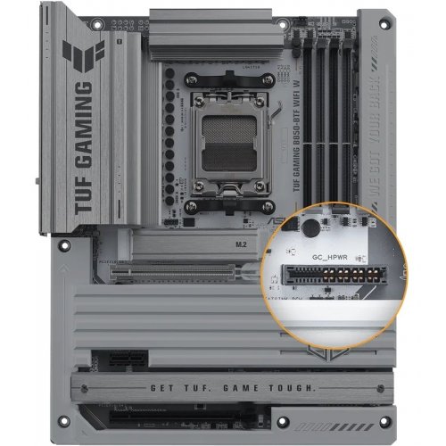 Уцінка материнська плата Asus TUF GAMING B850-BTF WIFI W (sAM5, AMD B850) (Розкрита упаковка, 889506) купити в Україні: Київ, Львів, Хмельницький, Тернопіль, Івано-Франківськ | Перевірка сумісності, низька ціна, відгуки, характеристики від TELEMART фото