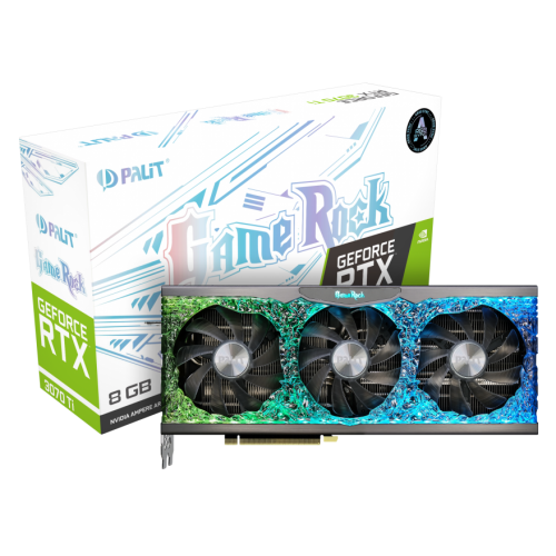 Видеокарта Palit GeForce RTX 3070 Ti GameRock 8192MB (NED307T019P2-1047G) (Восстановлено продавцом, 889548) купить в Украине: Киев, Днепр, Харьков, Одесса  | Проверка совместимости, низкая цена, отзывы, характеристики от TELEMART фото