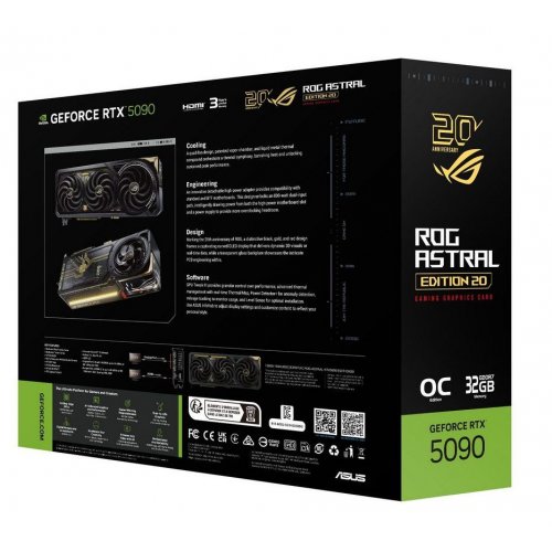 Відеокарта Asus ROG Astral GeForce RTX 5090 Edition 20 32768MB (ROG-ASTRAL-RTX5090-P32G-EDITION-20) купити в Україні: Київ, Львів, Хмельницький, Тернопіль, Івано-Франківськ | Перевірка сумісності, низька ціна, відгуки, характеристики від TELEMART фото