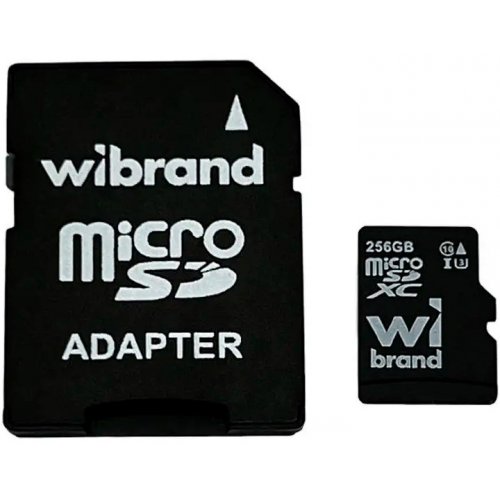 Карта пам'яті Wibrand microSDXC 256GB Class 10 UHS-I U3 (з адаптером) (WICDHU3/256GB-A) купити в Україні: Київ, Львів, Хмельницький, Тернопіль, Івано-Франківськ | Низька ціна, відгуки, характеристики від TELEMART фото