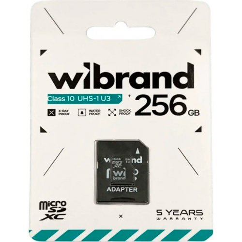Карта пам'яті Wibrand microSDXC 256GB Class 10 UHS-I U3 (з адаптером) (WICDHU3/256GB-A) купити в Україні: Київ, Львів, Хмельницький, Тернопіль, Івано-Франківськ | Низька ціна, відгуки, характеристики від TELEMART фото