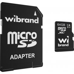 Карта пам'яті Wibrand microSDXC 64GB Class 10 UHS-I U1 (з адаптером) (WICDXU1/64GB-A)