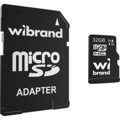 Карта памяти Wibrand microSDHC 32GB Class 10 UHS-I U3 (с адаптером) (WICDHU3/32GB-A)