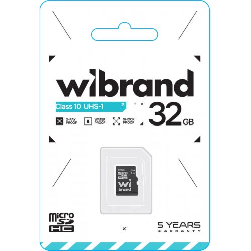 Карта пам'яті Wibrand microSDHC 32GB Class 10 UHS-I U1 (WICDHU1/32GB) купити в Україні: Київ, Львів, Хмельницький, Тернопіль, Івано-Франківськ | Низька ціна, відгуки, характеристики від TELEMART фото