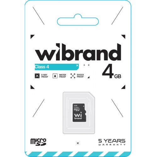 Карта памяти Wibrand microSDHC 4GB Class 4 (WICDC4/4GB) купить в Украине: Киев, Днепр, Харьков, Одесса  | Низкая цена, отзывы, характеристики от TELEMART фото