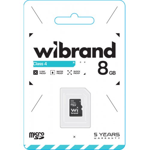 Карта пам'яті Wibrand microSDHC 8GB Class 4 (WICDC4/8GB) купити в Україні: Київ, Львів, Хмельницький, Тернопіль, Івано-Франківськ | Низька ціна, відгуки, характеристики від TELEMART фото