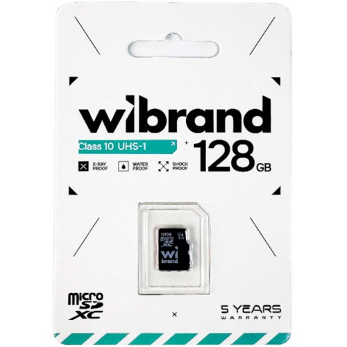 Карта пам'яті Wibrand microSDXC 128GB Class 10 UHS-I U1 (WICDHU1/128GB) купити в Україні: Київ, Львів, Хмельницький, Тернопіль, Івано-Франківськ | Низька ціна, відгуки, характеристики від TELEMART фото
