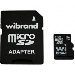 Карта пам'яті Wibrand microSDXC 64GB Class 10 UHS-I U3 (з адаптером) (WICDXU3/64GB-A)