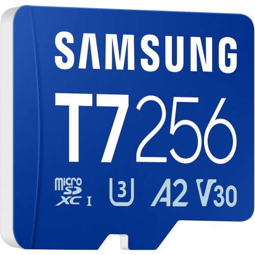 Карта пам'яті Samsung microSDXC T7 256GB Class 10 UHS-I U3 A2 (MB-MB256T/WW) купити в Україні: Київ, Львів, Хмельницький, Тернопіль, Івано-Франківськ | Низька ціна, відгуки, характеристики від TELEMART фото