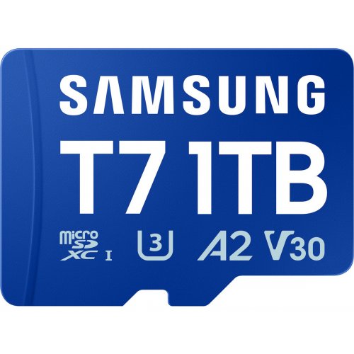 Карта пам'яті Samsung microSDXC T7 1TB Class 10 UHS-I U3 A2 V30 (MB-MB1T0T/WW) купити в Україні: Київ, Львів, Хмельницький, Тернопіль, Івано-Франківськ | Низька ціна, відгуки, характеристики від TELEMART фото