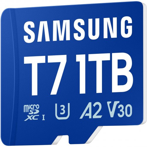 Карта пам'яті Samsung microSDXC T7 1TB Class 10 UHS-I U3 A2 V30 (MB-MB1T0T/WW) купити в Україні: Київ, Львів, Хмельницький, Тернопіль, Івано-Франківськ | Низька ціна, відгуки, характеристики від TELEMART фото