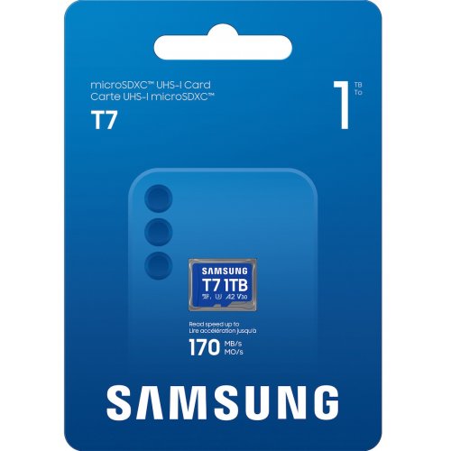 Карта пам'яті Samsung microSDXC T7 1TB Class 10 UHS-I U3 A2 V30 (MB-MB1T0T/WW) купити в Україні: Київ, Львів, Хмельницький, Тернопіль, Івано-Франківськ | Низька ціна, відгуки, характеристики від TELEMART фото