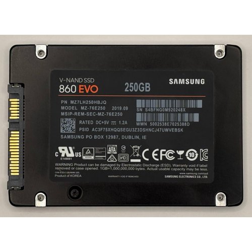 Ssd-диск Samsung 860 EVO V-NAND MLC 250GB 2.5" (MZ-76E250B) (Восстановлено продавцом, 889700) купить в Украине: Киев, Днепр, Харьков, Одесса  | Проверка совместимости, низкая цена, отзывы, характеристики от TELEMART фото