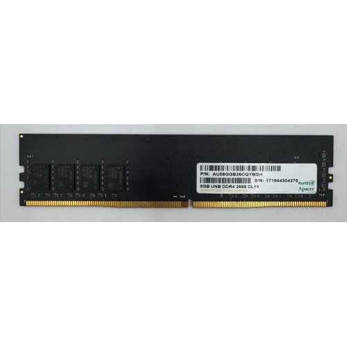 Озп Apacer DDR4 8GB 2666Mhz (AU08GGB26CQYBGH) (Відновлено продавцем, 889701) купити в Україні: Київ, Львів, Хмельницький, Тернопіль, Івано-Франківськ | Перевірка сумісності, низька ціна, відгуки, характеристики від TELEMART фото
