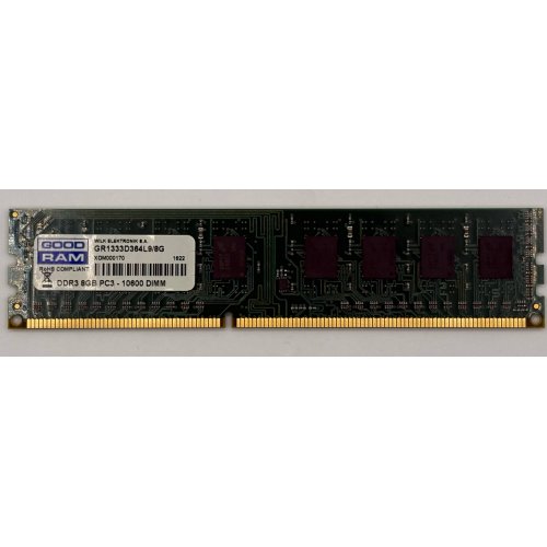 Озу GoodRAM DDR3 8GB 1333Mhz (GR1333D364L9/8G) (Восстановлено продавцом, 889704) купить в Украине: Киев, Днепр, Харьков, Одесса  | Проверка совместимости, низкая цена, отзывы, характеристики от TELEMART фото