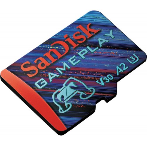 Карта пам'яті SanDisk microSDXC GamePlay 128GB Class 10 UHS-I U3 A2 V30 (SDSQXAA-128G-GN6XN) купити в Україні: Київ, Львів, Хмельницький, Тернопіль, Івано-Франківськ | Низька ціна, відгуки, характеристики від TELEMART фото