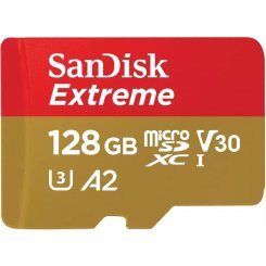 Карта пам'яті SanDisk microSDXC Extreme 128GB Class 10 UHS-I U3 A2 V30 (з адаптером) (SDSQXAA-128G-GN6MA)