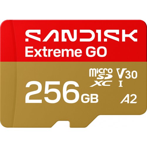 Карта памяти SanDisk microSDXC Extreme Go 256GB Class 10 UHS-I U3 A2 V30 (SDSQXGN-256G-GN6MN) купить в Украине: Киев, Днепр, Харьков, Одесса  | Низкая цена, отзывы, характеристики от TELEMART фото