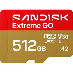 Карта пам'яті SanDisk microSDXC Extreme Go 512GB Class 10 UHS-I U3 A2 V30 (SDSQXGN-512G-GN6MN)