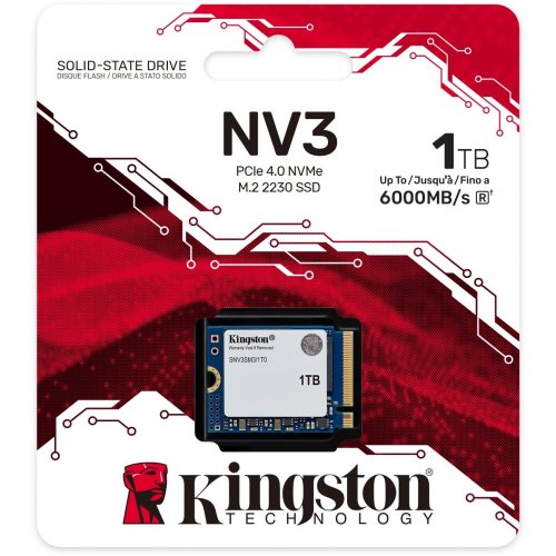 Уценка ssd-диск Kingston NV3 3D NAND 1TB M.2 (2230 PCI-E) NVMe x4 (SNV3SM3/1T0) (Вскрытая упаковка, 889730) купить в Украине: Киев, Днепр, Харьков, Одесса  | Проверка совместимости, низкая цена, отзывы, характеристики от TELEMART фото