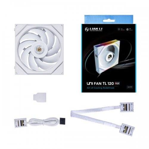 Уцінка кулер для корпуса Lian Li Uni Fan TL 120 (G99.12TL1W.00) White (Розкрита упаковка, 889737) купити в Україні: Київ, Львів, Хмельницький, Тернопіль, Івано-Франківськ | Перевірка сумісності, низька ціна, відгуки, характеристики від TELEMART фото