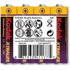 Батарейки KODAK AA (LR06) Xtralife 4 шт. (30411777/B)