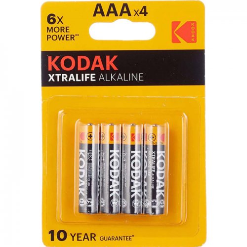 Батарейки KODAK AAA (LR03) Xtralife 4 шт. (30411784/B) купить в Украине: Киев, Днепр, Харьков, Одесса  | Низкая цена, отзывы, характеристики от TELEMART фото