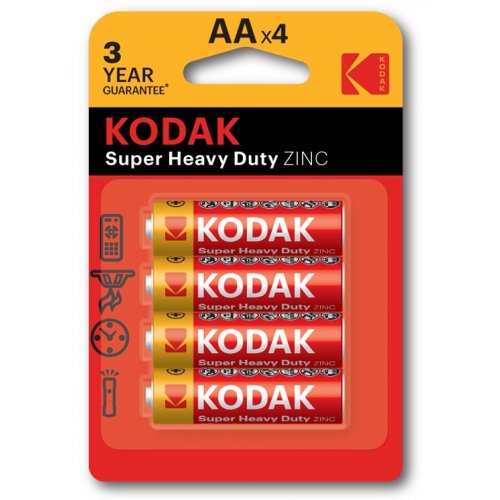 Батарейки KODAK AA (R6) Extra Heavy Duty 4 шт. (30951044) купить в Украине: Киев, Днепр, Харьков, Одесса  | Низкая цена, отзывы, характеристики от TELEMART фото