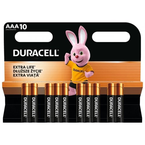 Батарейки Duracell AAA (LR03) MN2400 10 шт. (5002509/5006462/5014477/5016486) купити в Україні | Telemart фото