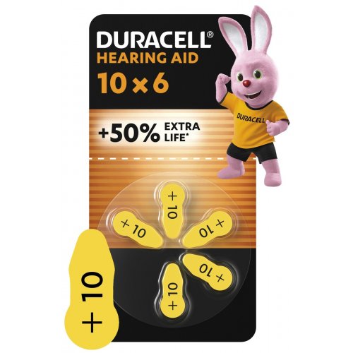 Батарейки Duracell ZA10 Hearing Aid 6 шт. (5017063/5007510/5011445) купить в Украине: Киев, Днепр, Харьков, Одесса  | Низкая цена, отзывы, характеристики от TELEMART фото