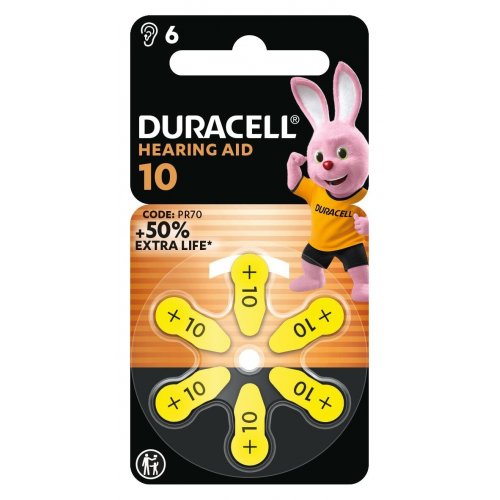 Батарейки Duracell ZA10 Hearing Aid 6 шт. (5017063/5007510/5011445) купить в Украине: Киев, Днепр, Харьков, Одесса  | Низкая цена, отзывы, характеристики от TELEMART фото