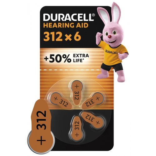 Батарейки Duracell ZA312 Hearing Aid 6 шт. (5017067/5011449/5007516) купить в Украине: Киев, Днепр, Харьков, Одесса  | Низкая цена, отзывы, характеристики от TELEMART фото