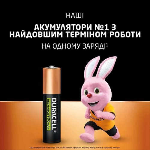 Акумулятор Duracell AAA (HR03) Ni-MH 900mAh 4 шт. (5017766/5017001/5007338) купити в Україні | Telemart фото